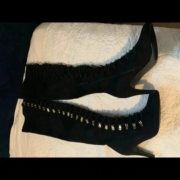 Brinley Women's Almond Toe Vintage Wide Calf Regular Over The Knee Boots Size 8 - Picture 3 of 3